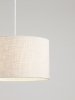 Lampa wisząca biała lniany abażur okrągły 40cm uniwersalna minimalistyczna dekoracyjna Luces Exclusivas